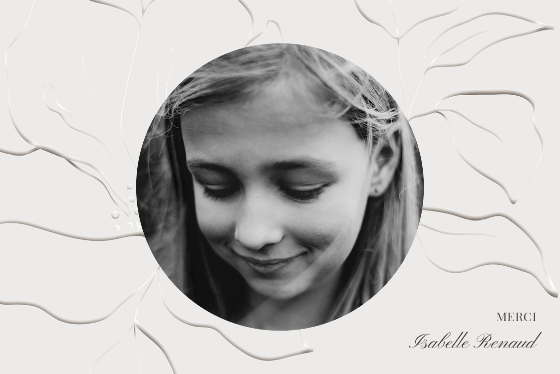 Carte de remerciement — Fleur en papier gaufré