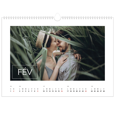 Calendrier photo A3 — Date superposée [Février]