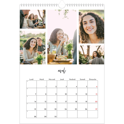 A3 Calendrier annuel — Arrangements photo [Avril]