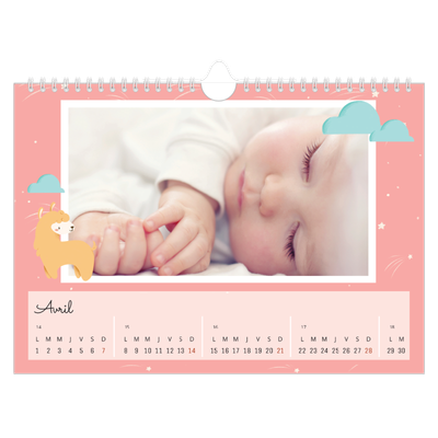 Calendrier photo A4 — Mes petits animaux [Avril]