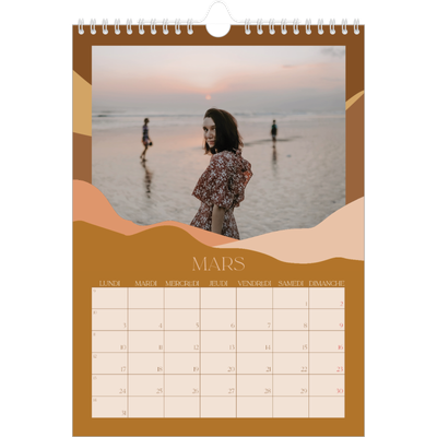 Calendrier photo A4 (20 x 30 cm) — Montagnes aux tons neutres [Mars]