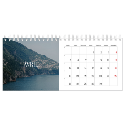 Calendrier de bureau — Évasion sans fin [Avril]