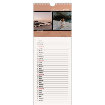 Calendrier mural long (15 x 40 cm) — Envie d'aventures