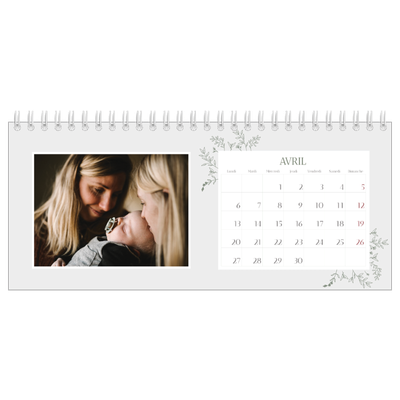 Calendrier de bureau — Fleurs dessinées [Avril]