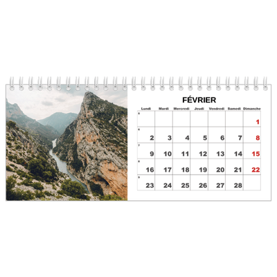 Calendrier de bureau — Simple photo [Février]