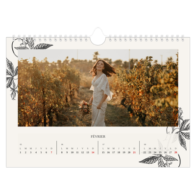 Calendrier photo A4 — Encre & lierre [Février]