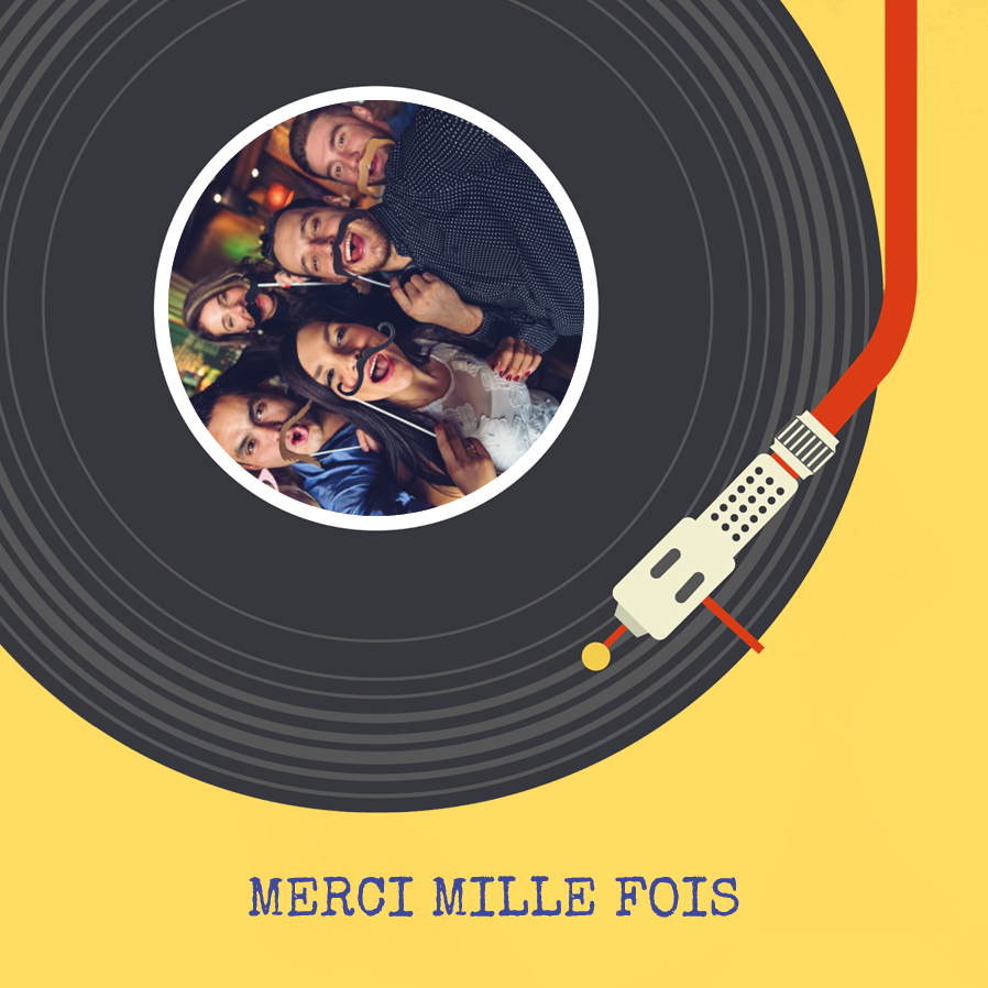 Carte de remerciement — Fête années 80