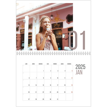 Calendrier photo A4 double — Numéros mensuels
