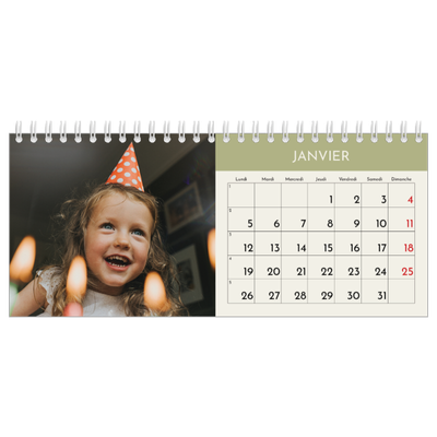 Calendrier de bureau — Chapitres pastel [Janvier]