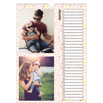 Calendrier photo A3 — Papier peint minimaliste