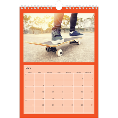 Calendrier photo A4 (20 x 30 cm) — Panel de couleur [Mars]