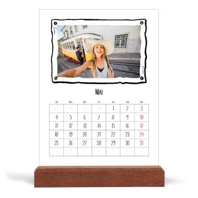 Calendrier de bureau support bois - portrait  — Instants d'album photo [couverture]