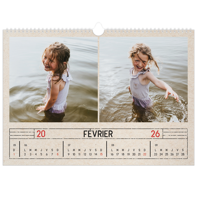Calendrier photo A3 — Craft effet tampon [Février]