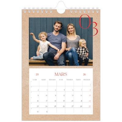 Calendrier photo A5 — Touches de rouge [Mars]