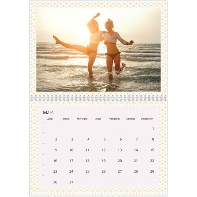 Calendrier photo A4 double (30 x 40 cm) — Céleste dorée [Mars]