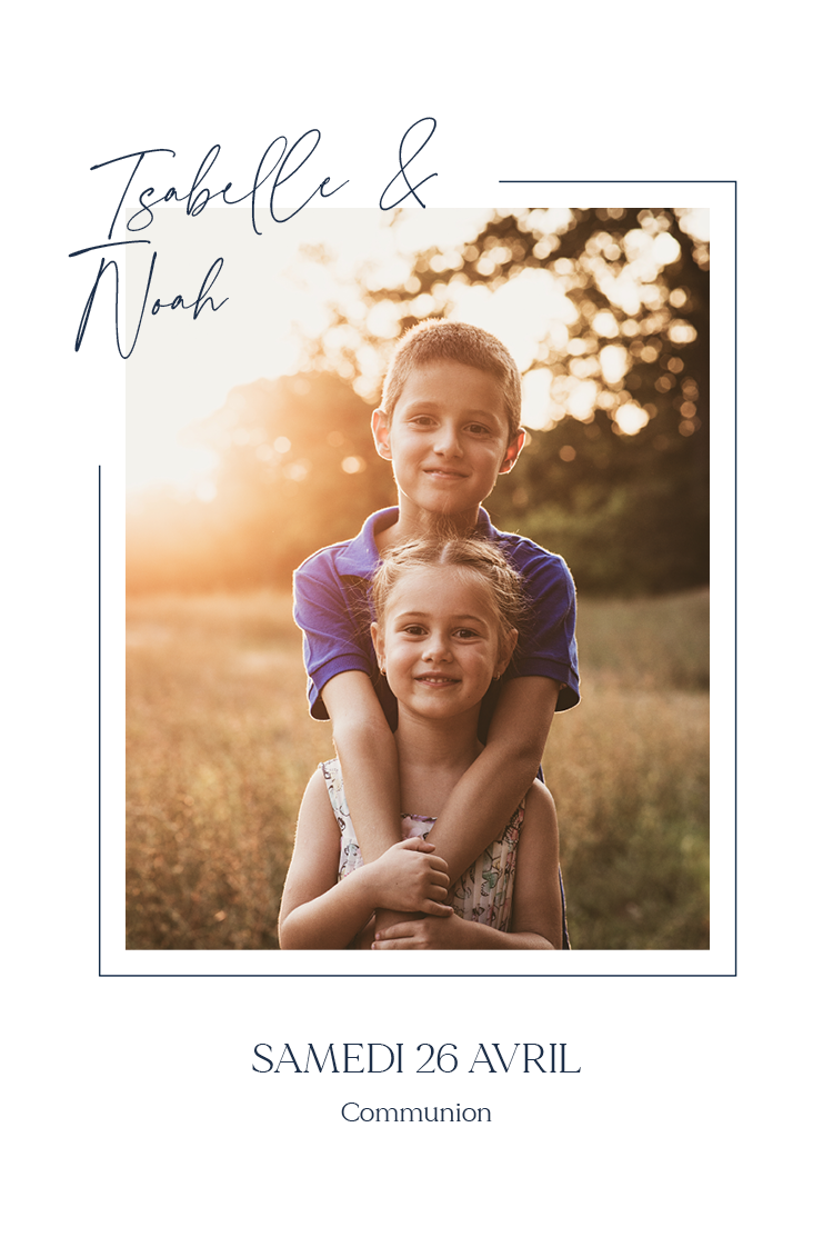 Cartons d'invitation — Communion minimaliste