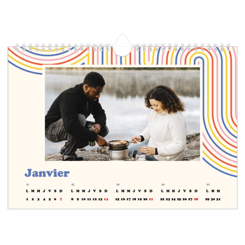 Calendrier photo A4 — Rayures rétros
