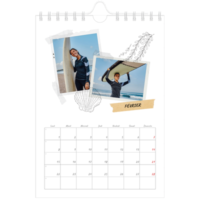 Calendrier photo A5 — Esprit scrapbook [Février]