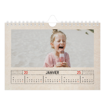 Calendrier photo A5 — Craft effet tampon
