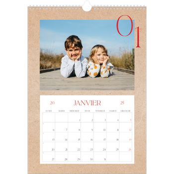 Calendrier photo A3 — Touches de rouge