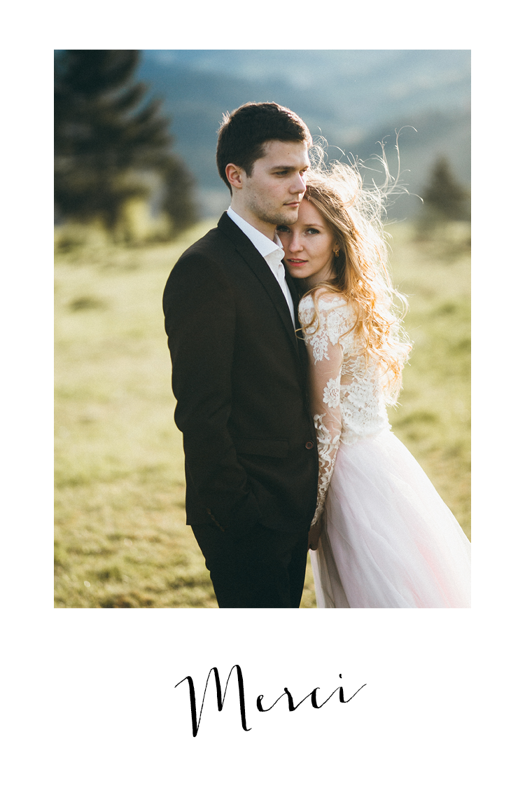 Carte de remerciement — Noir et blanc