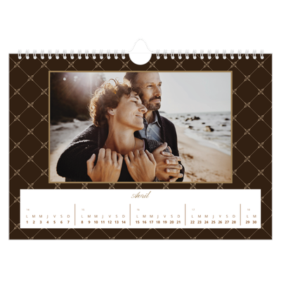 Calendrier photo A4 — Noir et blanc vintage [Avril]