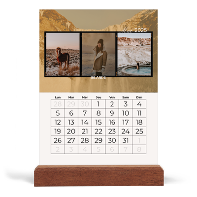 Calendrier de bureau support bois - portrait  — Envie d'aventures [couverture]