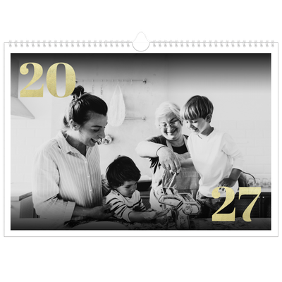 Calendrier photo A3 — Larges numéros brillants [couverture]