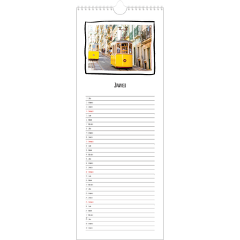 Calendrier mural long (15 x 40 cm) — Instants d'album photo
