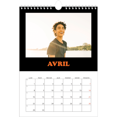 Calendrier photo A4 (20 x 30 cm) — Fun Typo [Avril]
