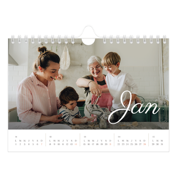 Calendrier photo A5 — Mois écris à la main