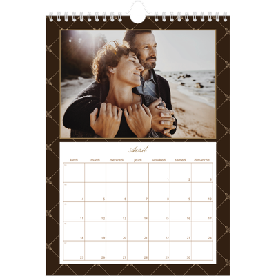 Calendrier photo A4 (20 x 30 cm) — Noir et blanc vintage [Avril]