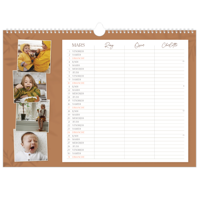 Calendrier photo A3 — Agenda terre à terre - Famille de 3 [Mars]