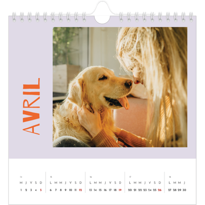 Calendriers annuels carré — Tout en couleurs [Avril]