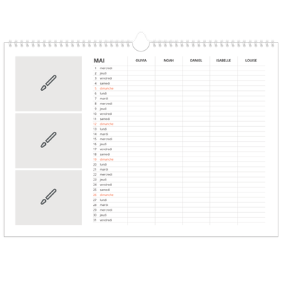 Calendrier photo A3 — Créez votre produit - Famille de 5 [couverture]