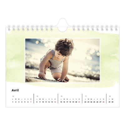 Calendrier photo A5 — Effet aquarelle [Avril]