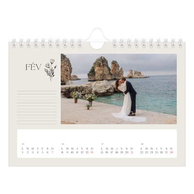 Calendrier photo A5 — Initiales fleuries [Février]