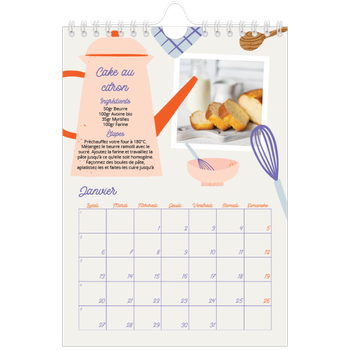 Calendrier photo A5 — Une année de recettes