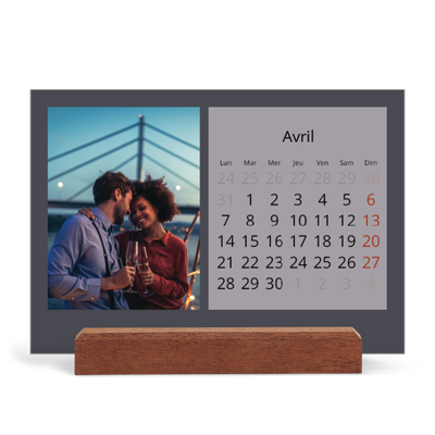 Calendrier de bureau support bois - paysage   — Un monde en couleur [Avril]