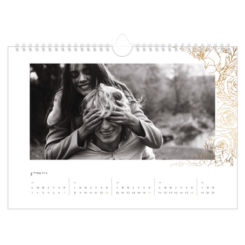 Calendrier photo A4 — Gouden bloemenversiering
