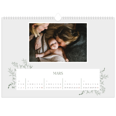 Calendrier photo A3 — Fleurs dessinées [Mars]