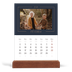 Calendrier de bureau support bois - portrait  — Bleu de Prusse [Février]