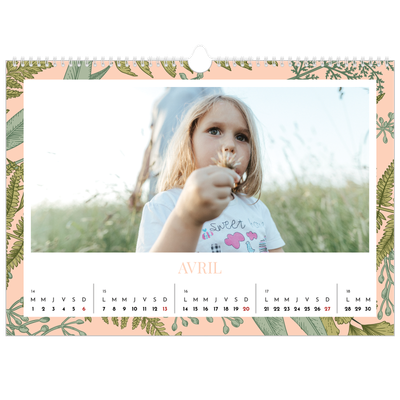 Calendrier photo A3 — Papier peint floral [Avril]