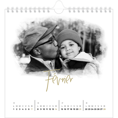 Calendriers annuels carré — Effet photo [Février]
