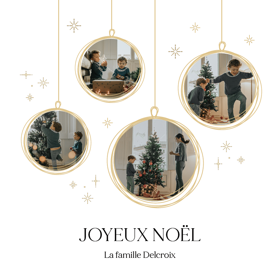 Faire-part & Cartes — Boules de Noël aériennes