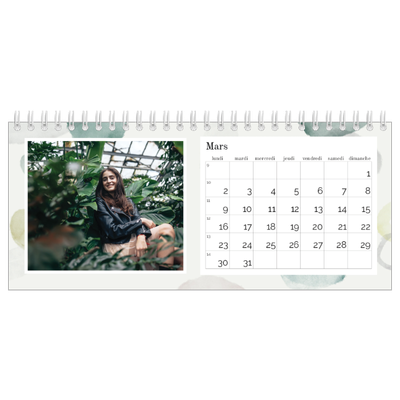 Calendrier de bureau — Pluie d'aquarelle [Mars]