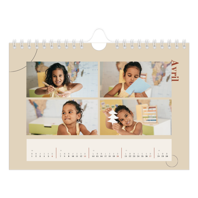 Calendrier photo A5 — Texte asymétrique [Avril]