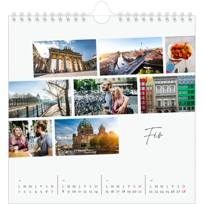 Calendriers annuels carré — Escapade citadine [Février]