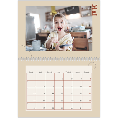 Calendrier photo A4 double (30 x 40 cm) — Texte asymétrique [couverture]