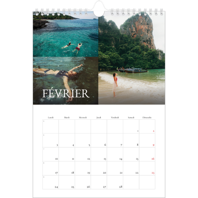 Calendrier photo A4 (20 x 30 cm) — Superposition classique [Février]
